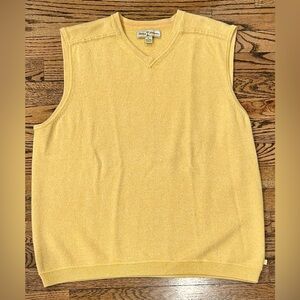 Vintage Tommy Bahama Wool Cotton Blend Knit Sweater Vest in Yellow